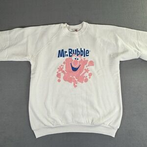 Vintage 1980's Mr. Bubble Soap Promo Sweatshirt Cut Sleeves Stained XL